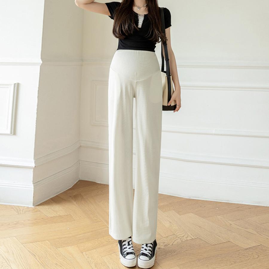 マタニティパンツプリーツワイドパンツ美脚【ゆうパケット】