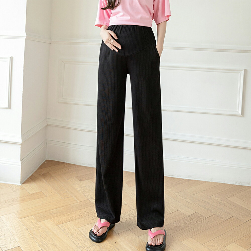 マタニティパンツプリーツワイドパンツ美脚【ゆうパケット】