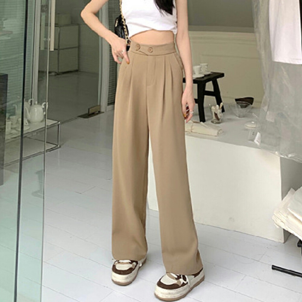 ドレープストレートパンツ レディース美脚【ゆうパケット可】