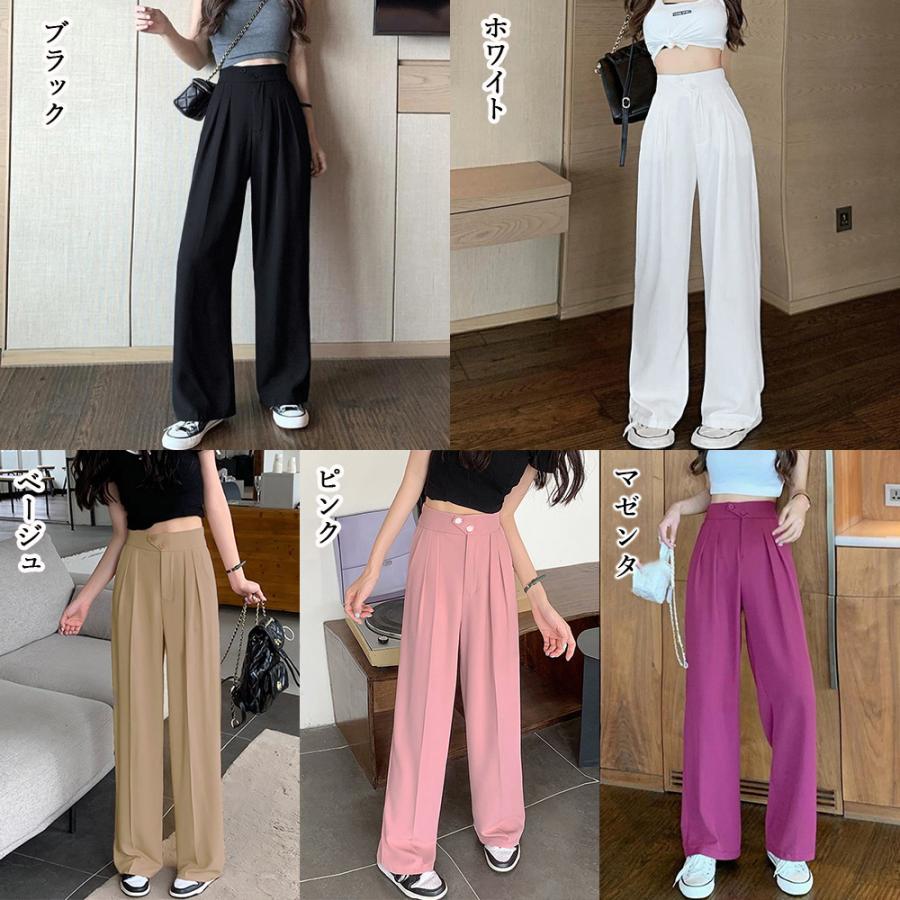 ドレープストレートパンツ レディース美脚【ゆうパケット可】