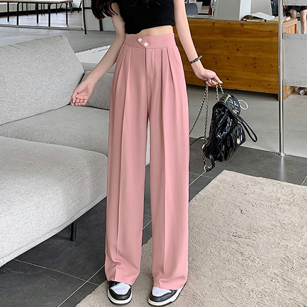 ドレープストレートパンツ レディース美脚【ゆうパケット可】