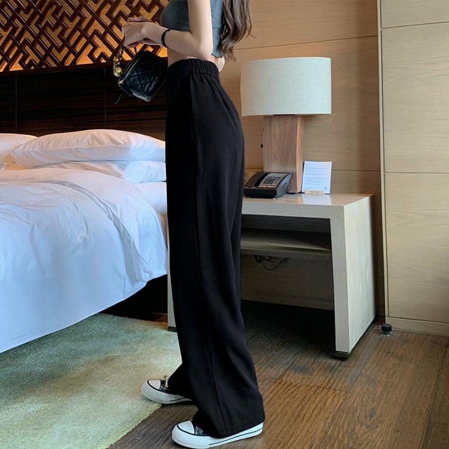 ドレープストレートパンツ レディース美脚【ゆうパケット可】