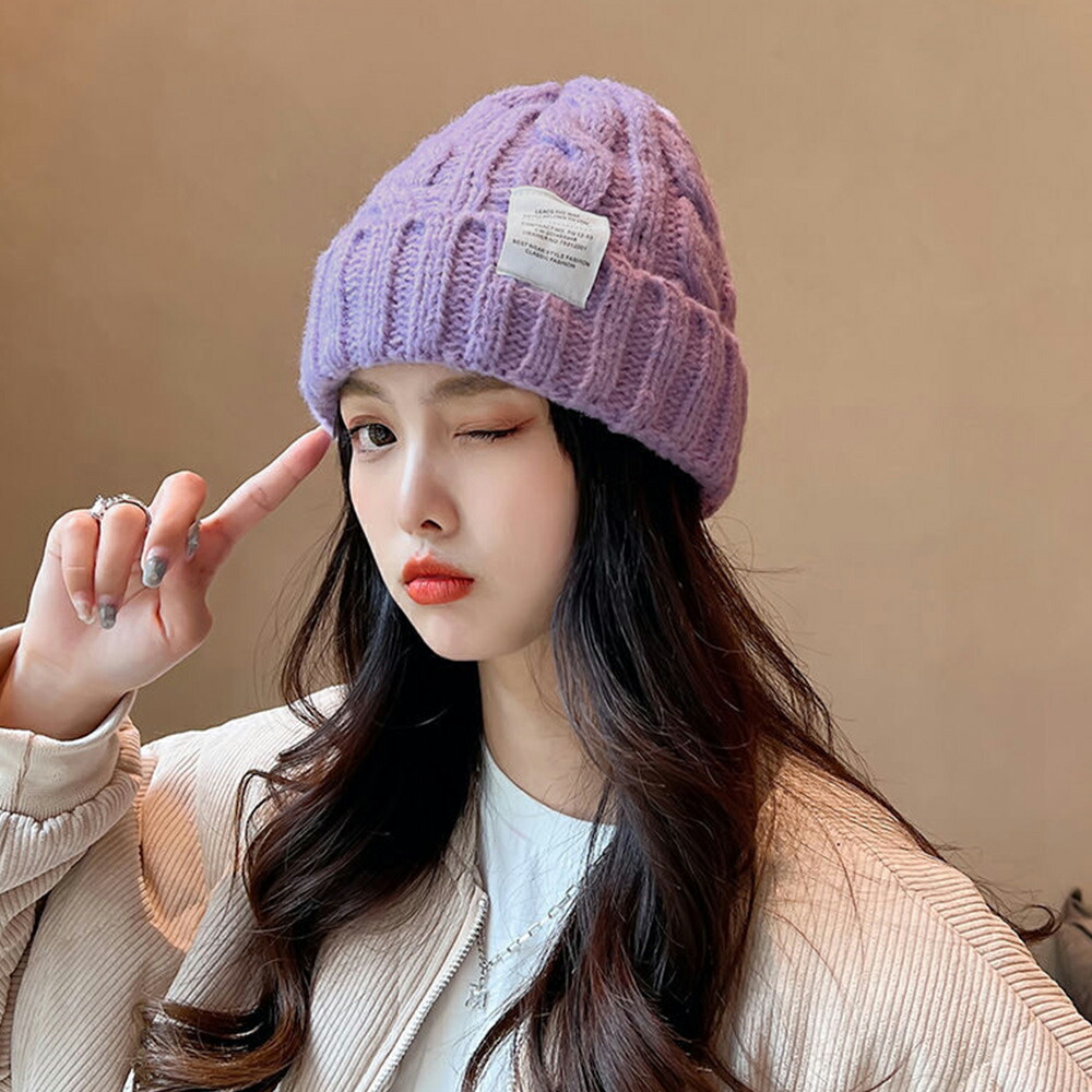 ケーブル編み ニット帽子 レディース秋冬【ゆうパケット可】