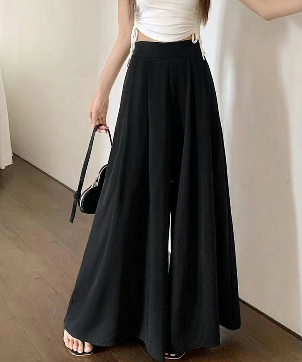 タック入りスカンツワイドパンツレディース【ゆうパケット可】