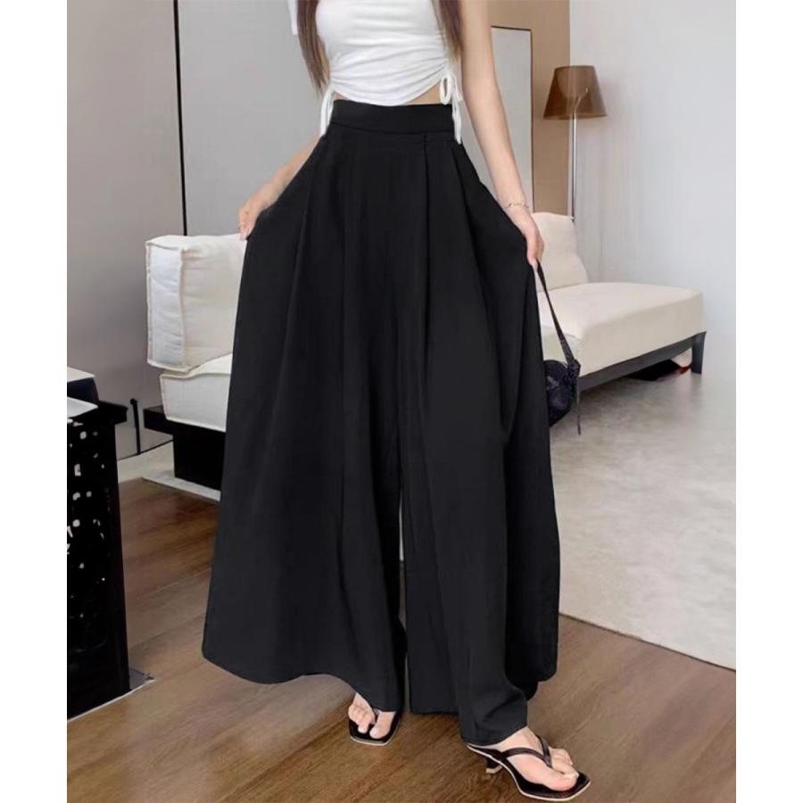 タック入りスカンツワイドパンツレディース【ゆうパケット可】
