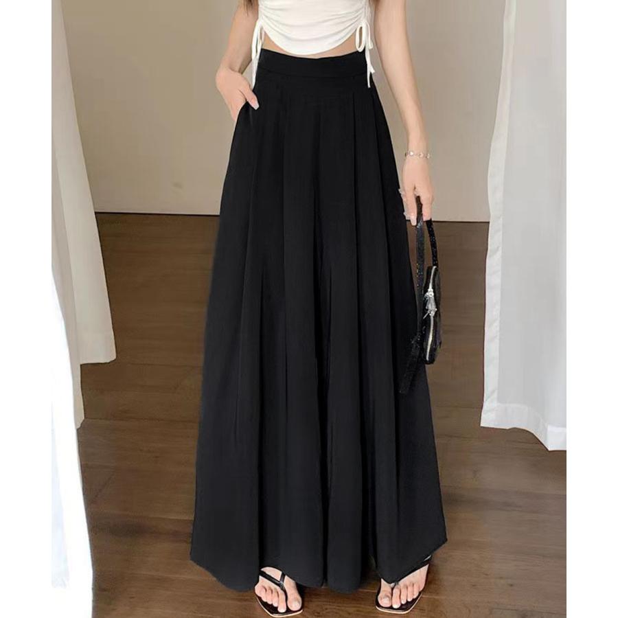 タック入りスカンツワイドパンツレディース【ゆうパケット可】