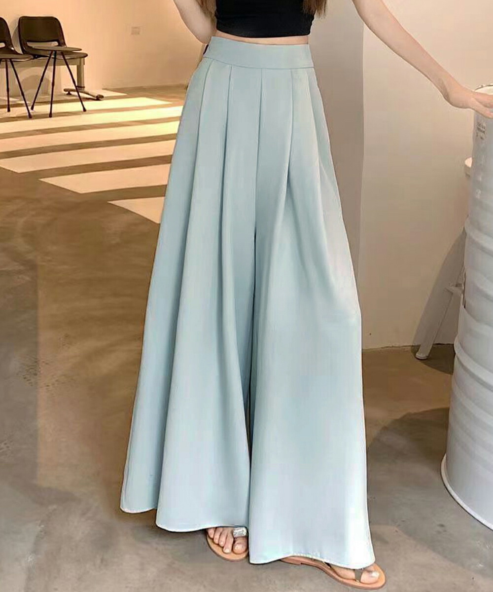 タック入りスカンツワイドパンツレディース【ゆうパケット可】