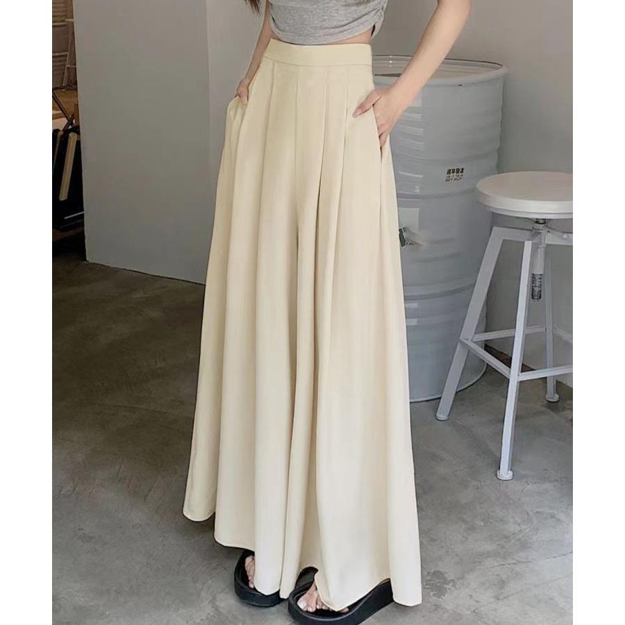 タック入りスカンツワイドパンツレディース【ゆうパケット可】