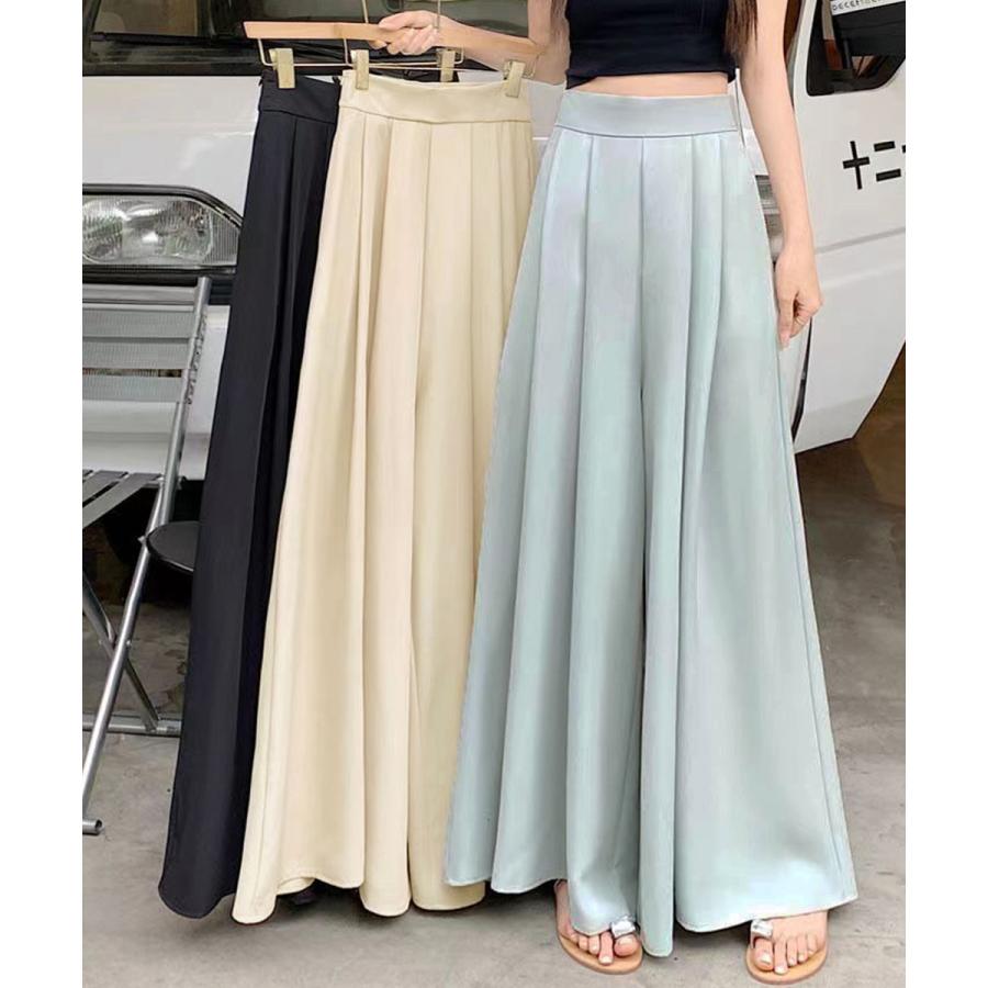 タック入りスカンツワイドパンツレディース【ゆうパケット可】