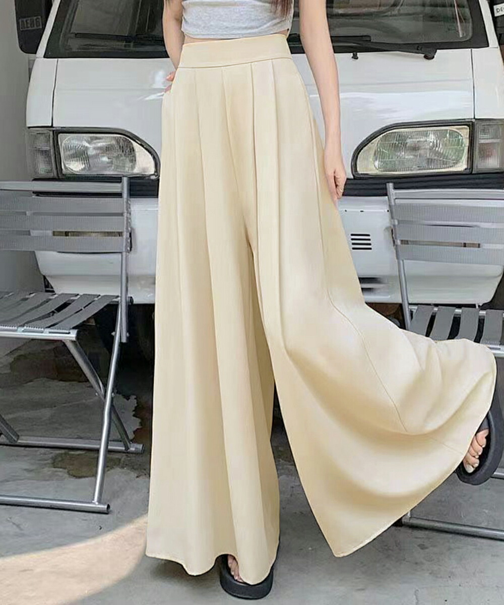 タック入りスカンツワイドパンツレディース【ゆうパケット可】