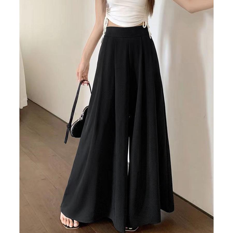 タック入りスカンツワイドパンツレディース【ゆうパケット可】