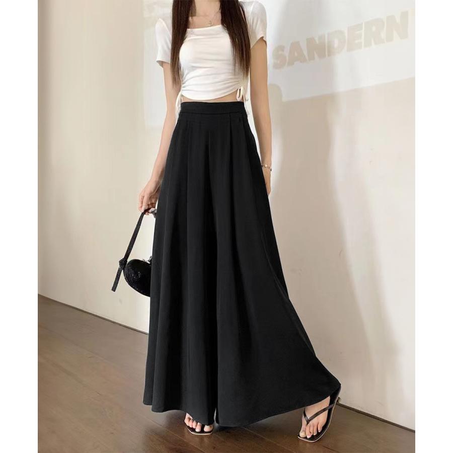 タック入りスカンツワイドパンツレディース【ゆうパケット可】