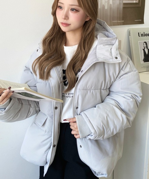 ダウン ダウンジャケット ファイバーダウン袖リブフードブルゾン レディース メンズ ダウン ダウンジャケット ファイバーダウン袖リブフードブルゾン レディース メンズ