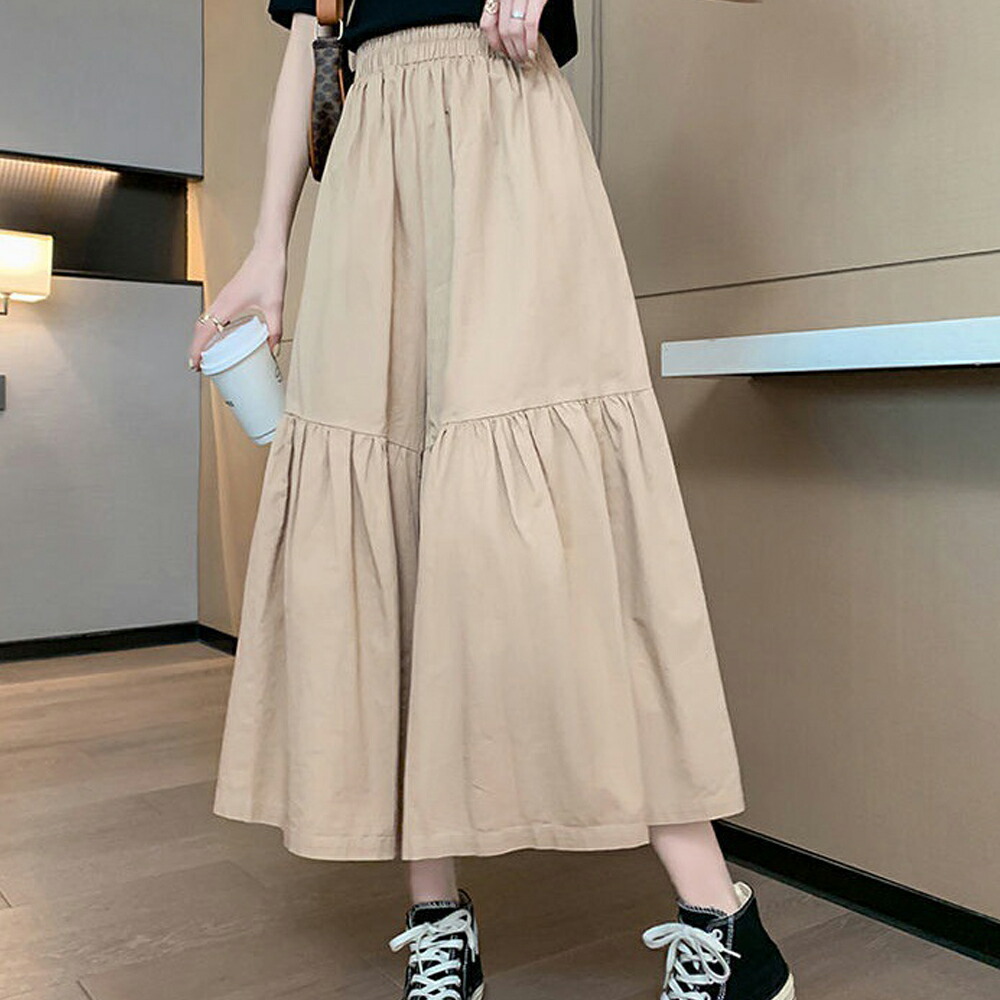 ワイドパンツ ウエストゴム スカンツ【ゆうパケット可】