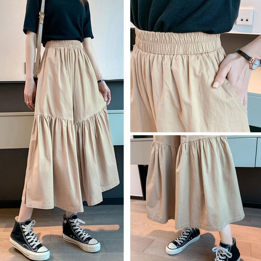 ワイドパンツ ウエストゴム スカンツ【ゆうパケット可】