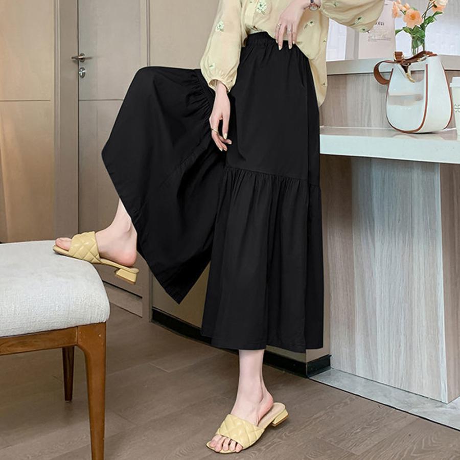 ワイドパンツ ウエストゴム スカンツ【ゆうパケット可】