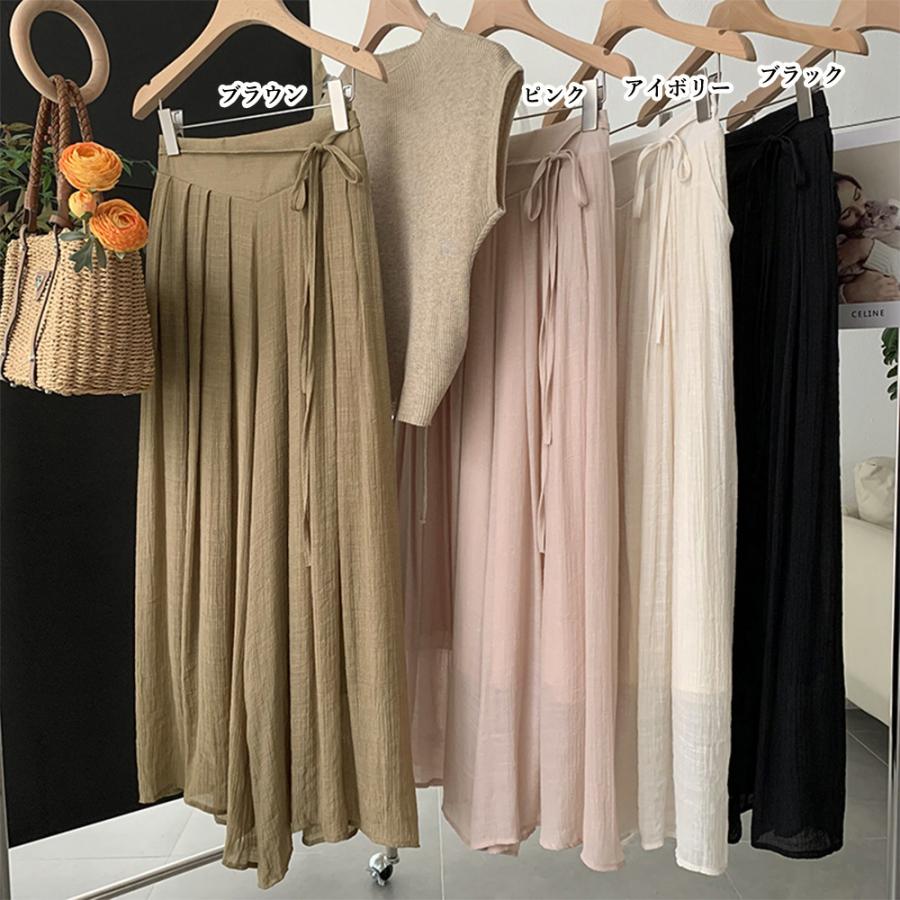 とろみパンツ レディース 綿麻スカンツ夏【ゆうパケット可】