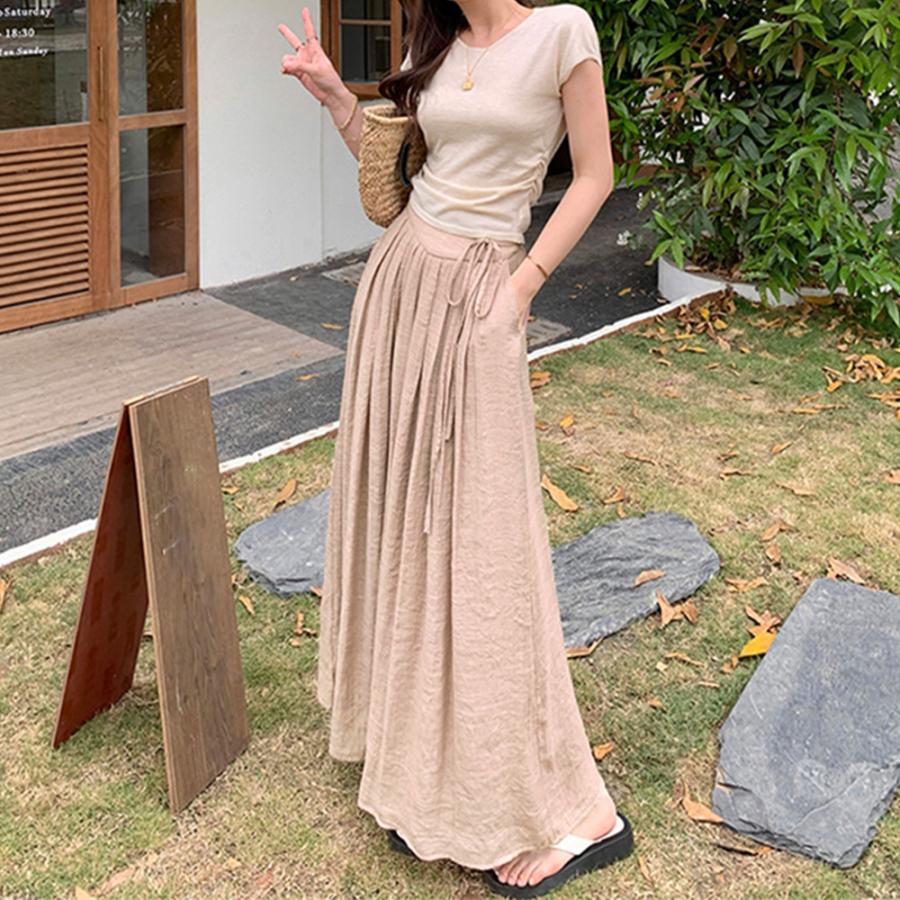 とろみパンツ レディース 綿麻スカンツ夏【ゆうパケット可】