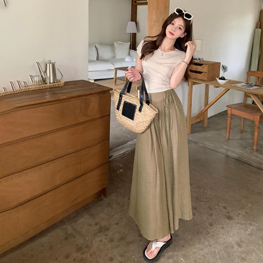 とろみパンツ レディース 綿麻スカンツ夏【ゆうパケット可】