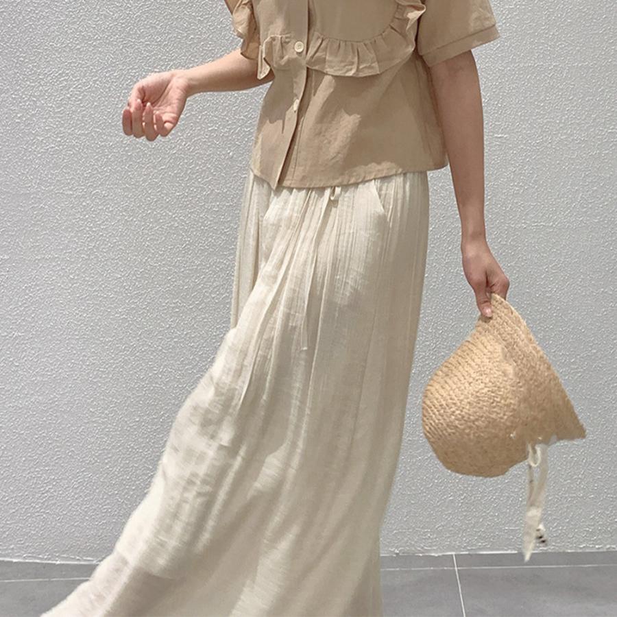 とろみパンツ レディース 綿麻スカンツ夏【ゆうパケット可】