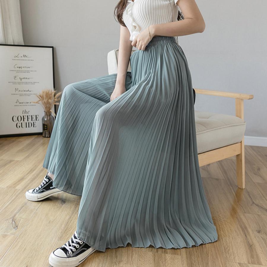 プリーツガウチョパンツ 韓国 スカーチョ【ゆうパケット可】