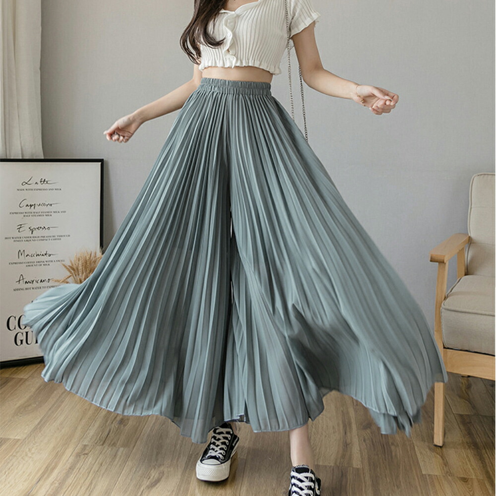 プリーツガウチョパンツ 韓国 スカーチョ【ゆうパケット可】