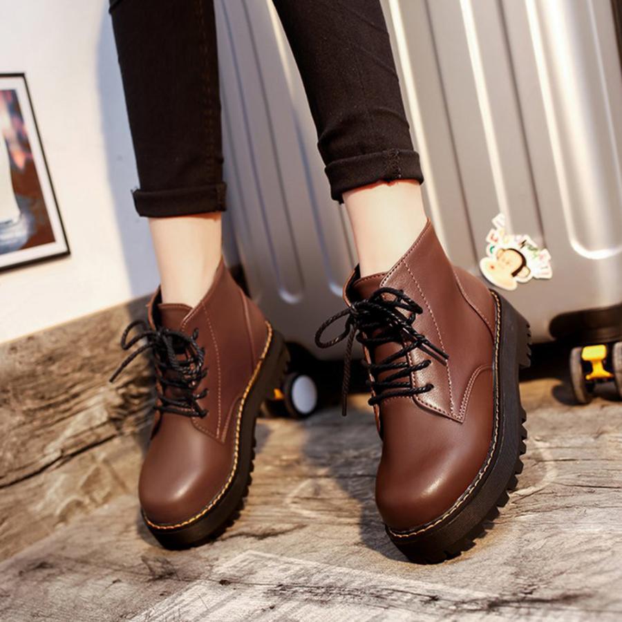 厚底ブーツ レディースショートブーツ韓国