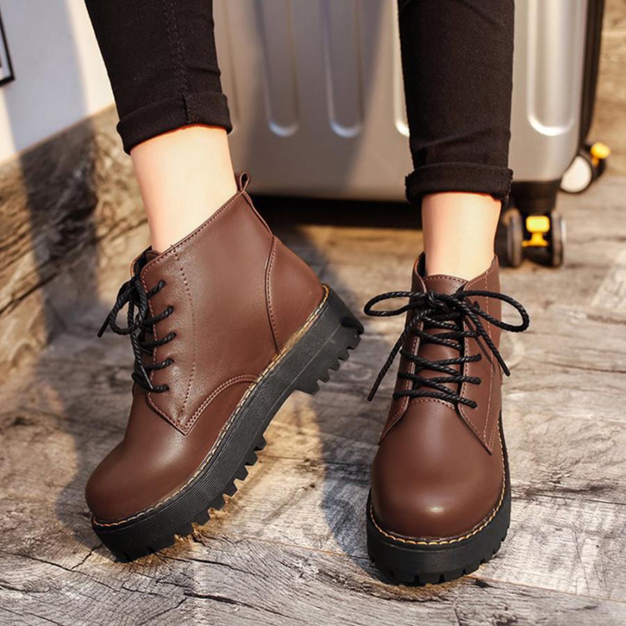 厚底ブーツ レディースショートブーツ韓国