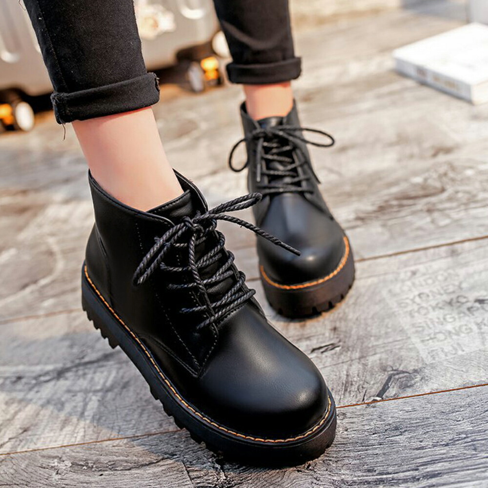 厚底ブーツ レディースショートブーツ韓国