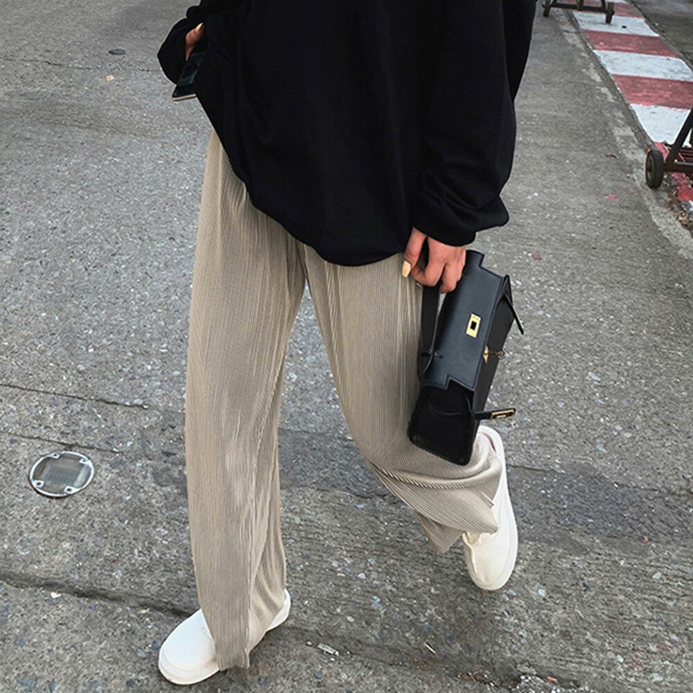 プリーツパンツ セルフカットワイドパンツ