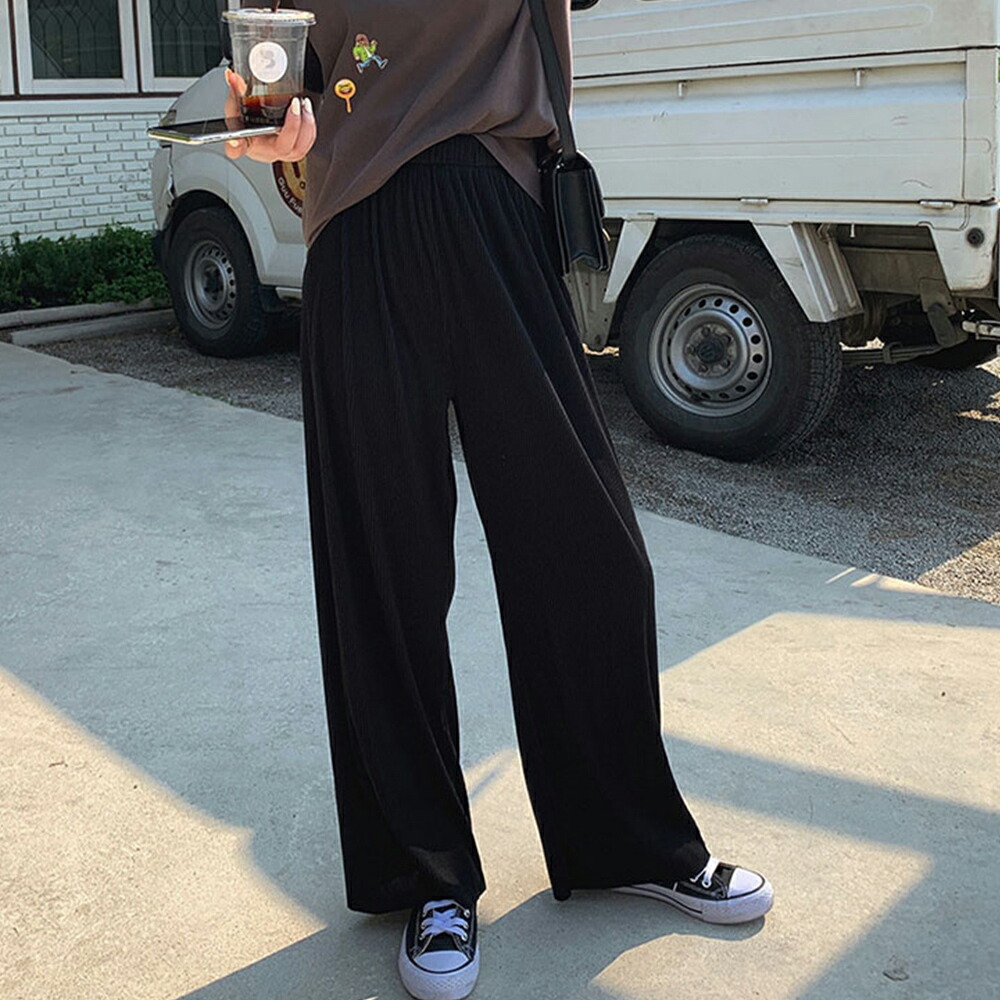 プリーツパンツ セルフカットワイドパンツ