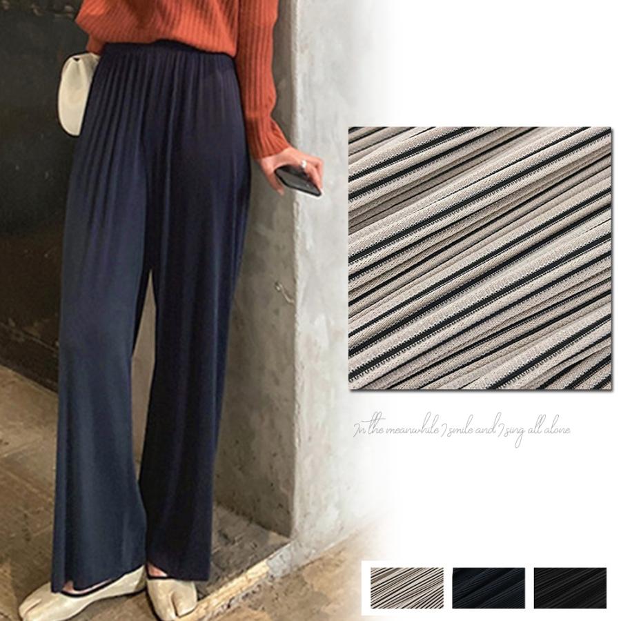 プリーツパンツ セルフカットワイドパンツ