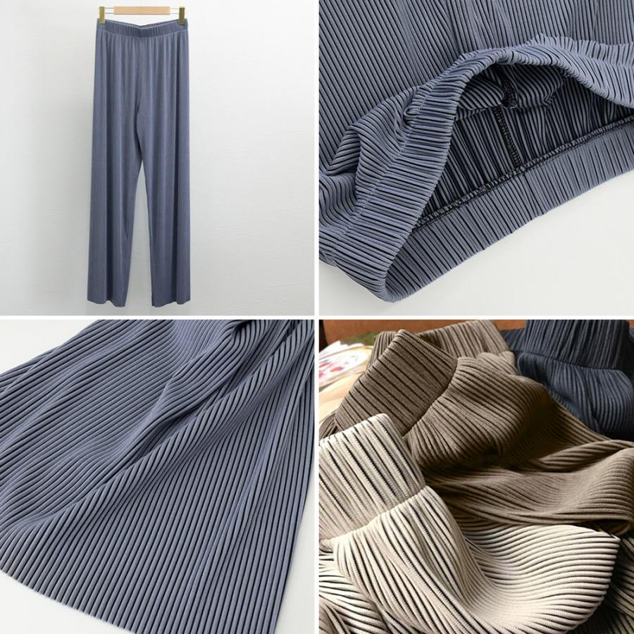 プリーツパンツ セルフカットワイドパンツ