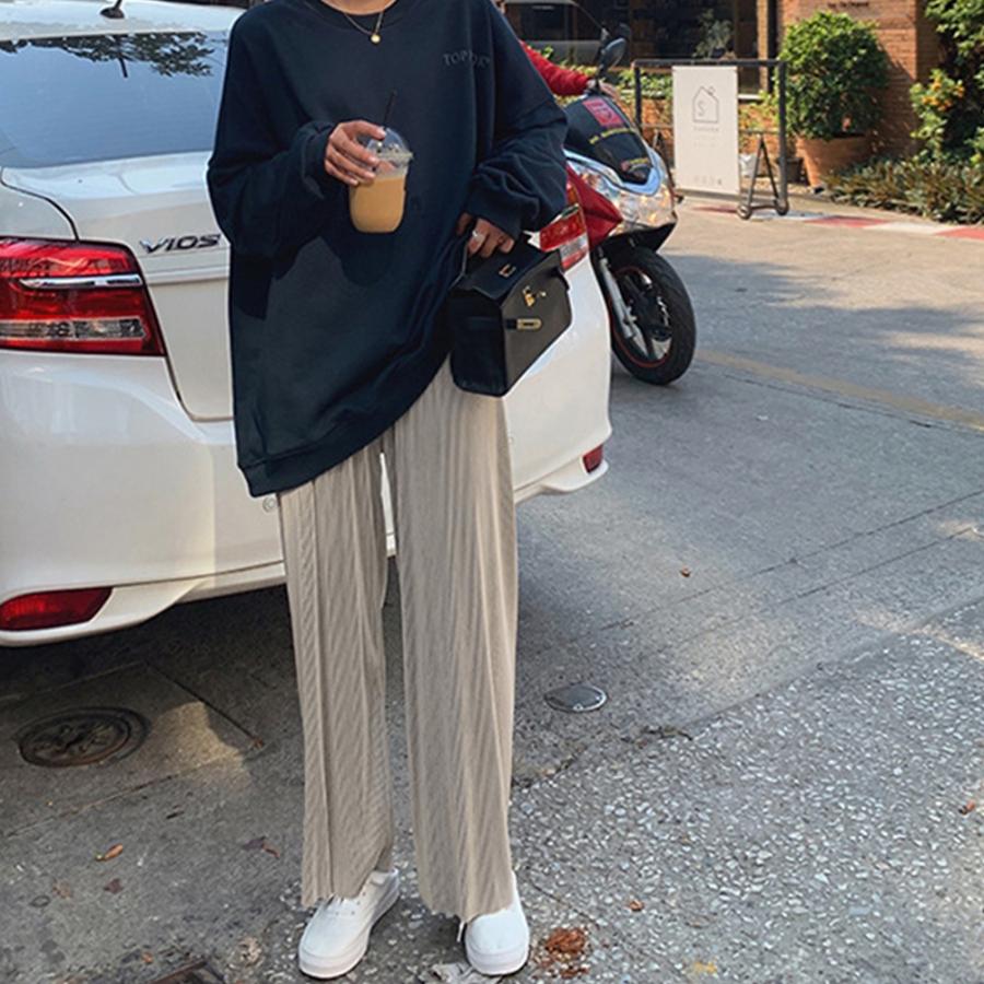 プリーツパンツ セルフカットワイドパンツ