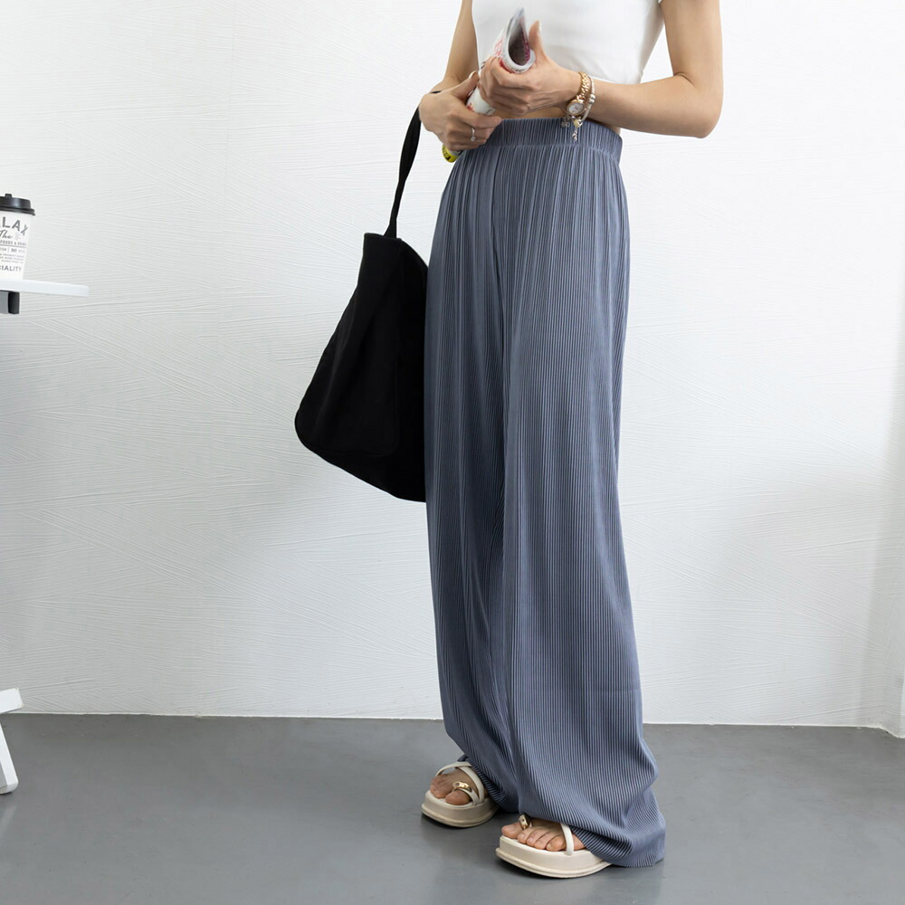 プリーツパンツ セルフカットワイドパンツ