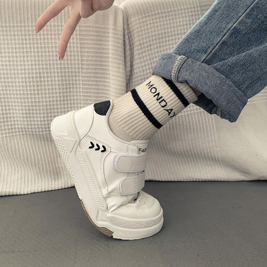 厚底スニーカー ベルクロ レディース美脚