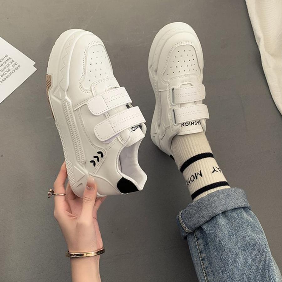 厚底スニーカー ベルクロ レディース美脚