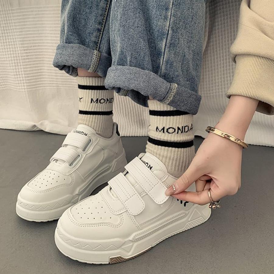 厚底スニーカー ベルクロ レディース美脚