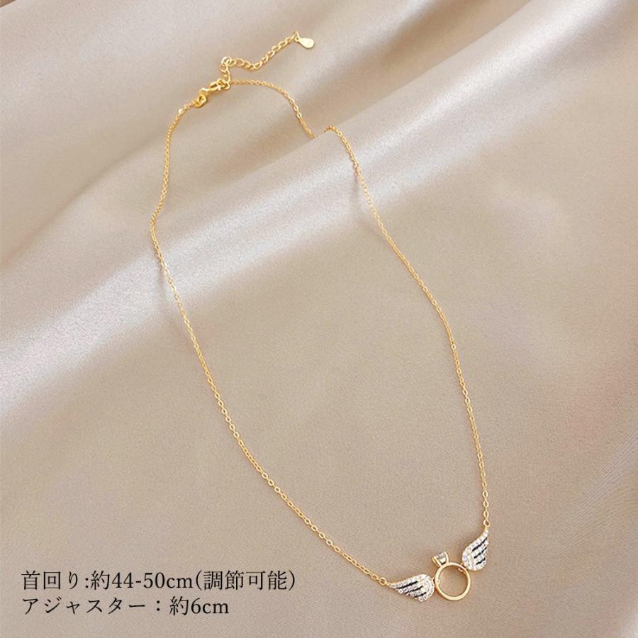 韓国風 羽根モチーフ ネックレス 華奢【ゆうパケット可】