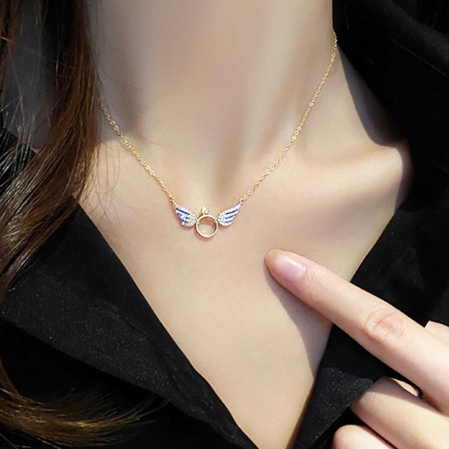 韓国風 羽根モチーフ ネックレス 華奢【ゆうパケット可】