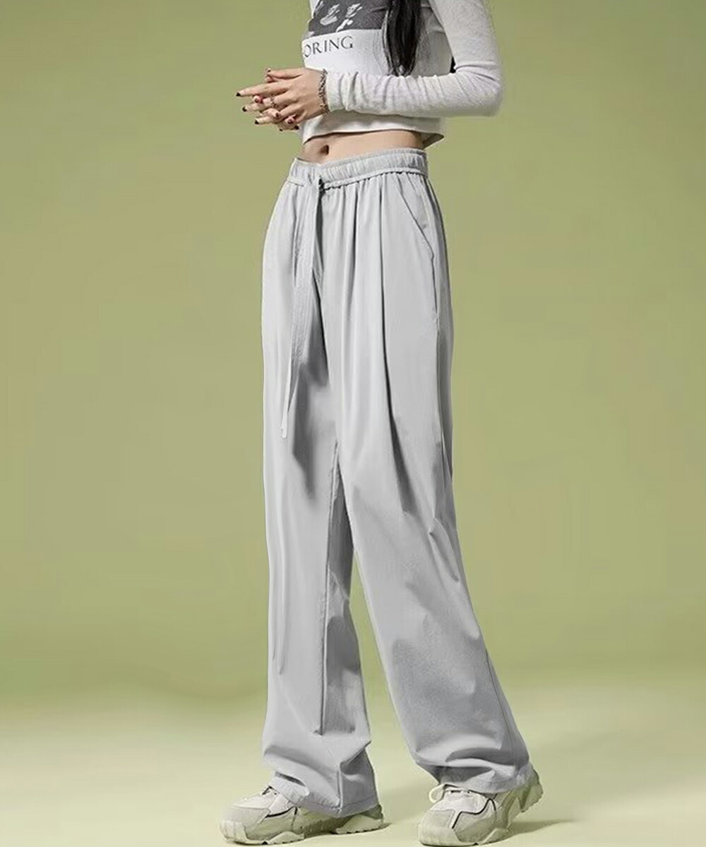 ワイドパンツ レディースハイウエスト美脚【ゆうパケット】