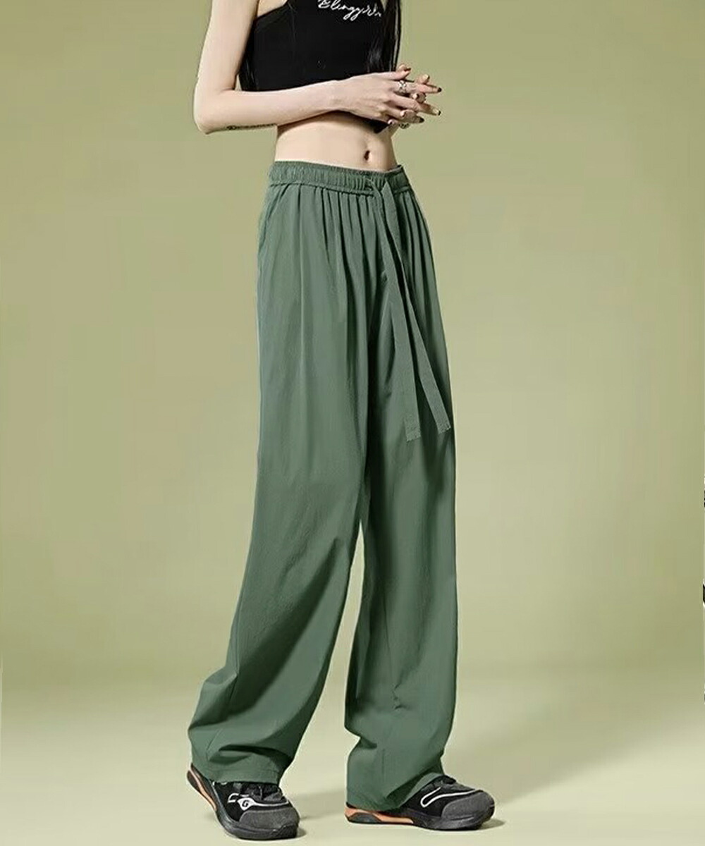 ワイドパンツ レディースハイウエスト美脚【ゆうパケット】