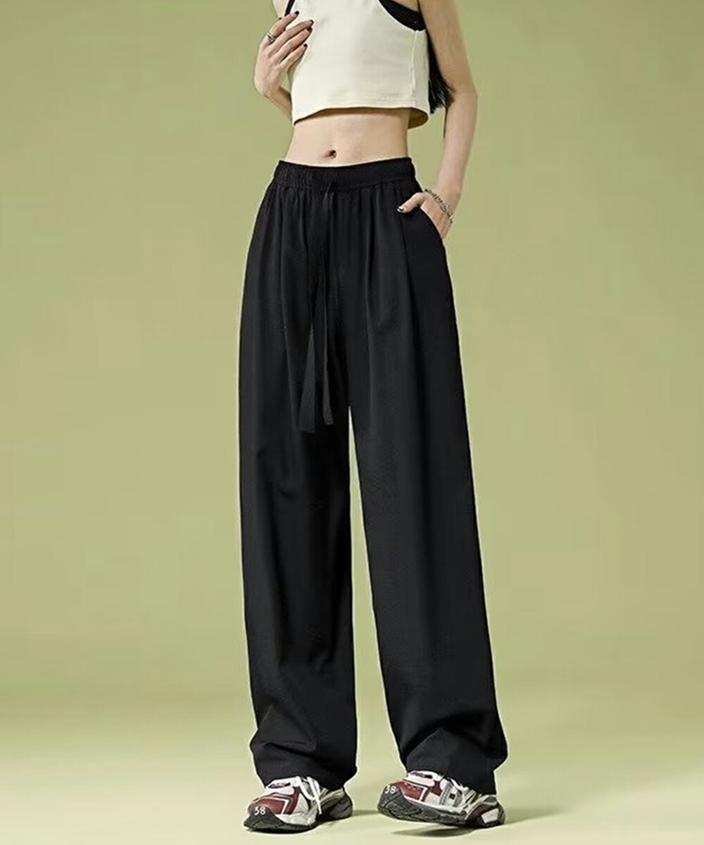 ワイドパンツ レディースハイウエスト美脚【ゆうパケット】