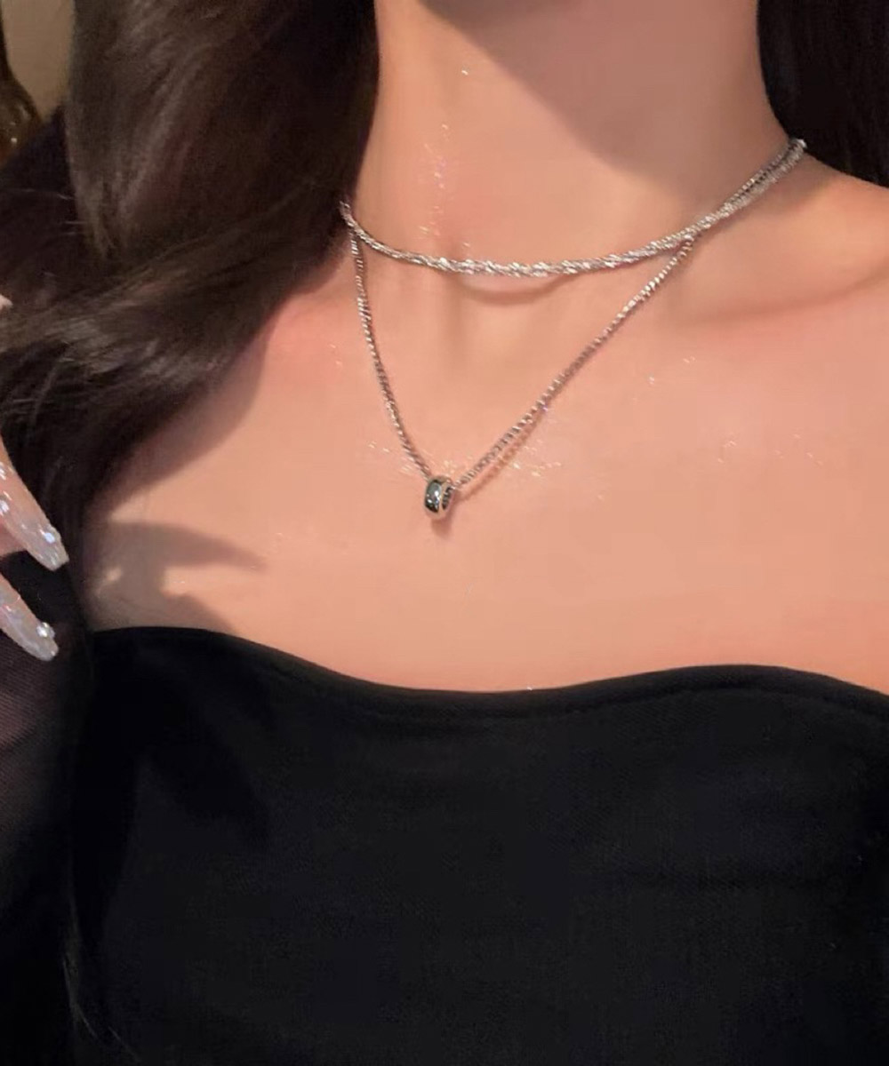 サークル 2連チェーンネックレス セット【ゆうパケット可】