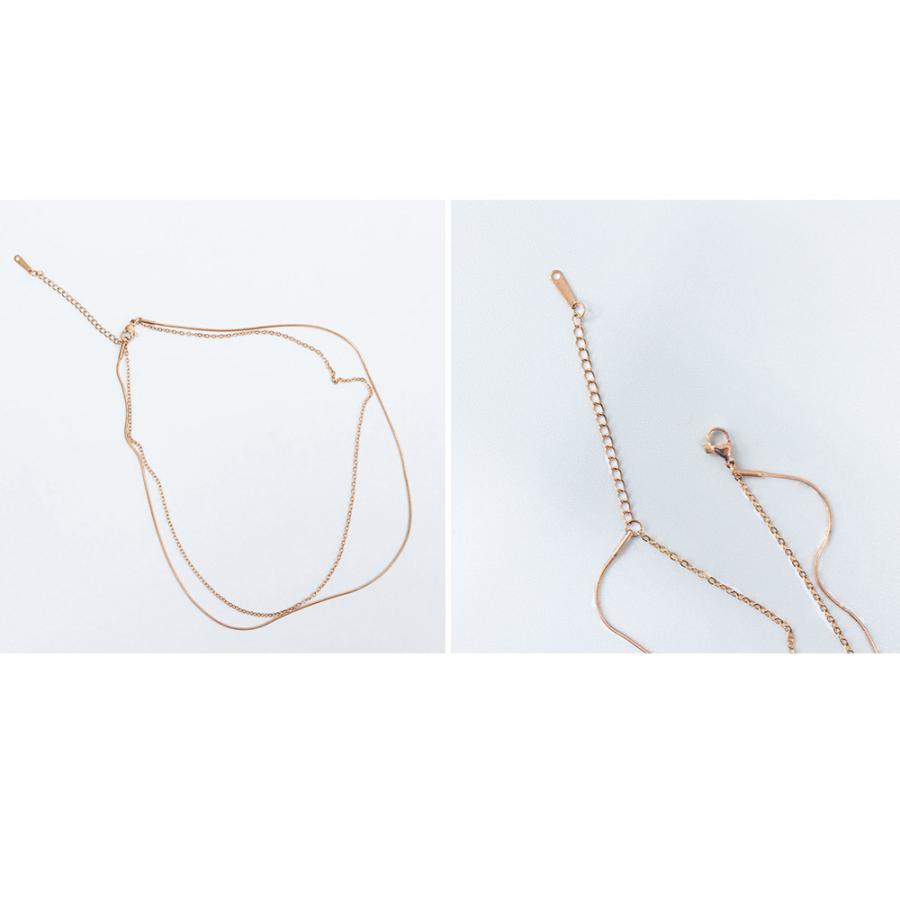 チョーカー 2連チェーンネックレス【ゆうパケット可】