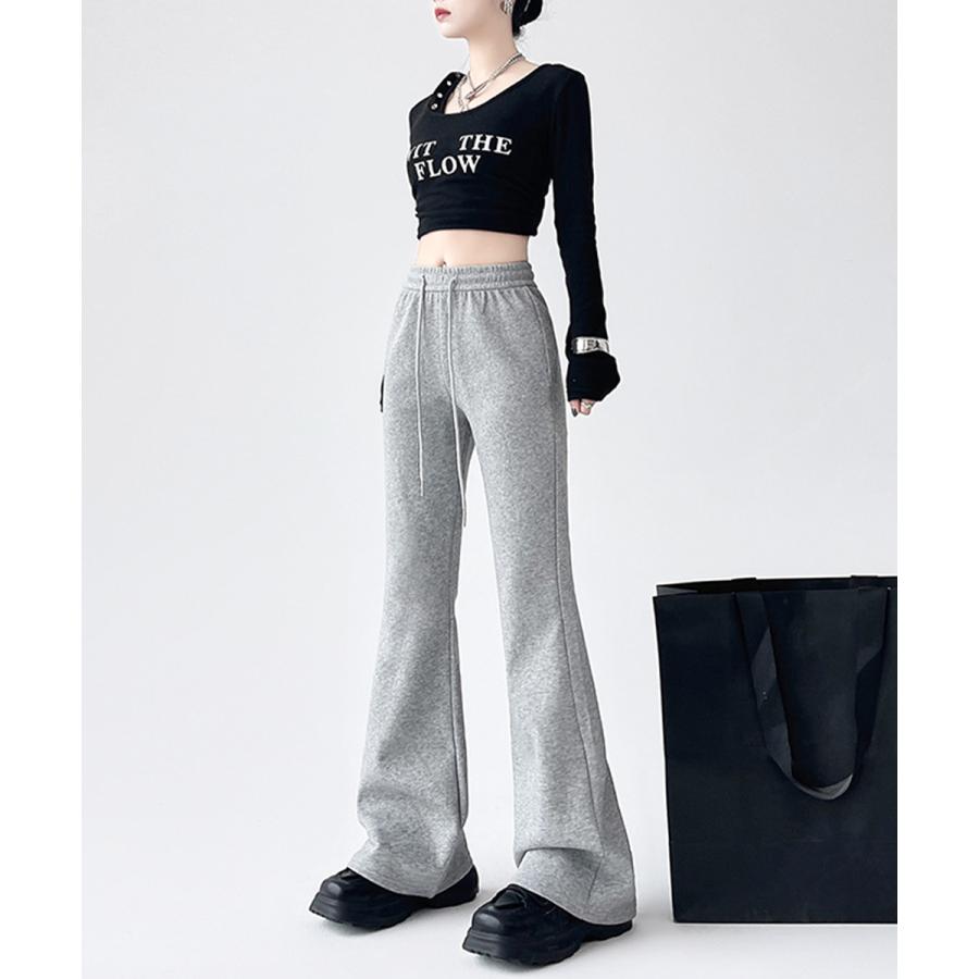 フレアパンツ レディース 美脚 脚長