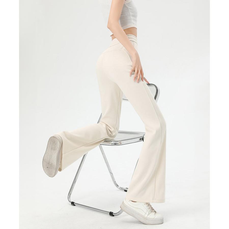 フレアパンツ レディース 美脚 脚長