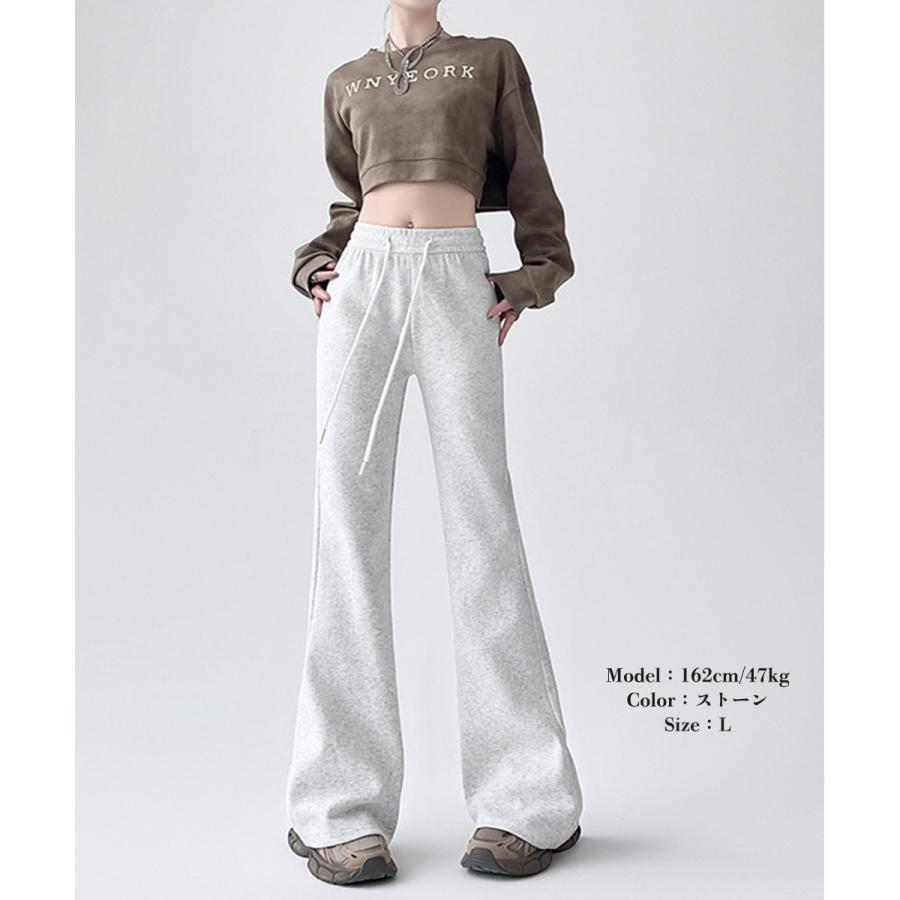 フレアパンツ レディース 美脚 脚長