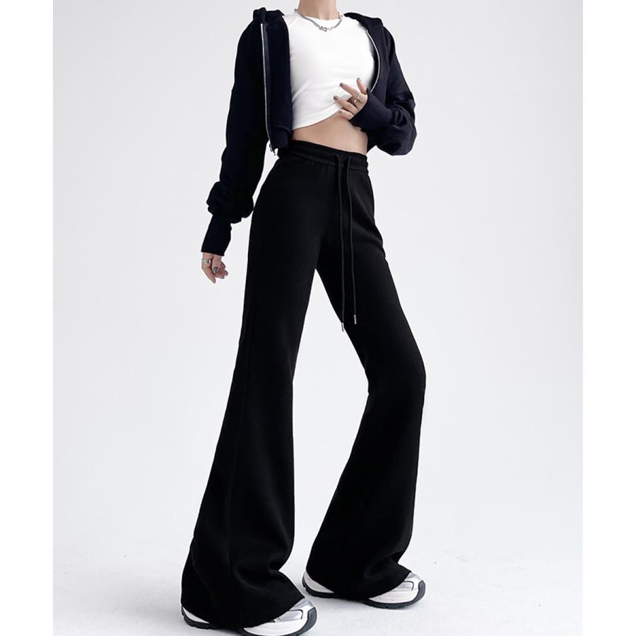 フレアパンツ レディース 美脚 脚長