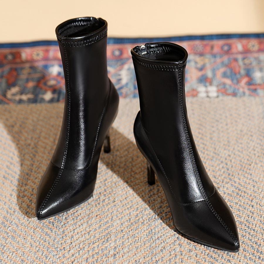 ハイヒールブーツ 裏起毛 レディース韓国